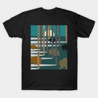 Bears walking in the forest T-Shirt